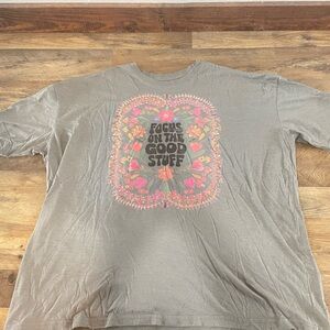 Natural Life Gray T-Shirt with Pink Accents